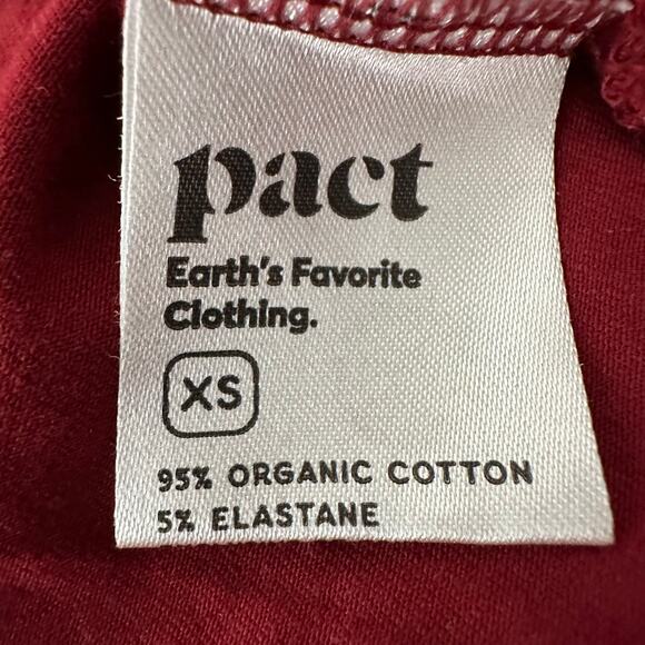 Pact Fit and Flare Skylar Ballet Tie Waist Dress Organic Cotton | Red | SZ XS - Picture 9 of 10